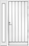 Белая входная дверь R1894 со стационарной остекленной створкой фото 1 — Финдвери